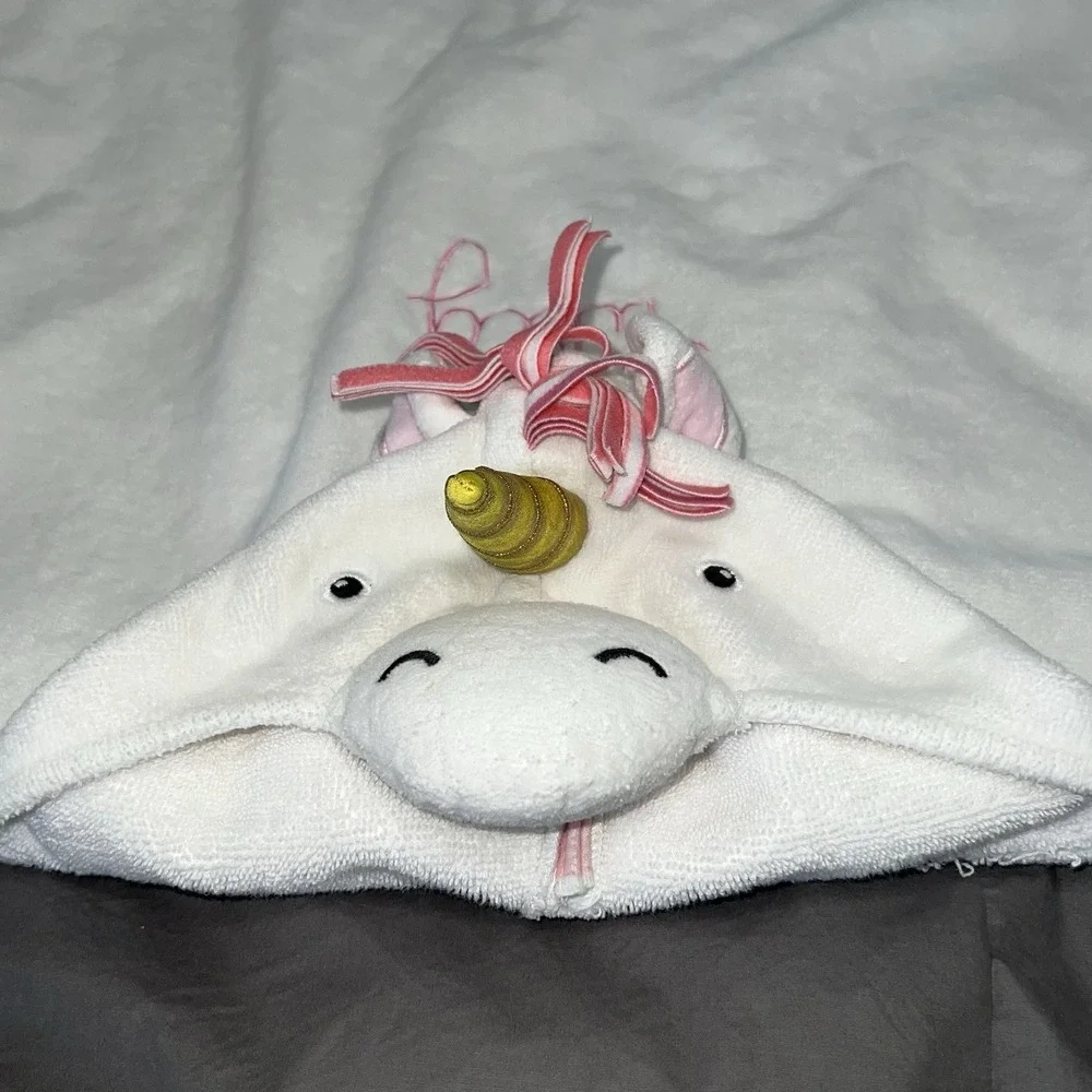 Pottery Barn Kids‎ Critter Plush Kid Hooded Towel Collection Unicorn Engraved